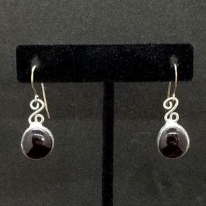 Amethyst glass cabochon earrings 💜